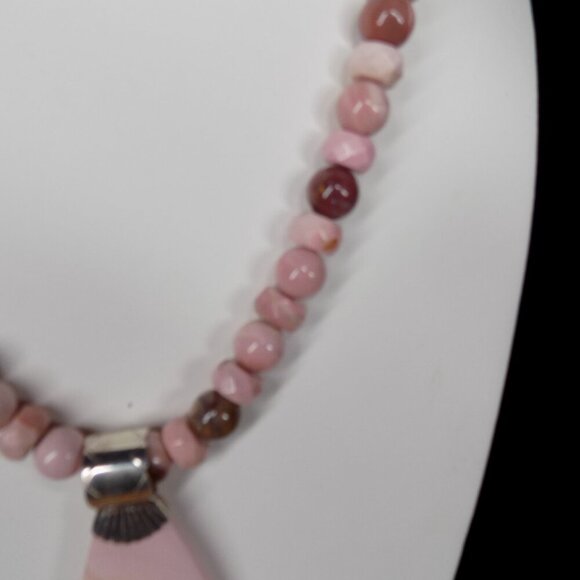 Jay King DTR Pink Opal Bead Necklace Australian Opal Inlay on Pink Opal Pendant - Picture 11 of 11